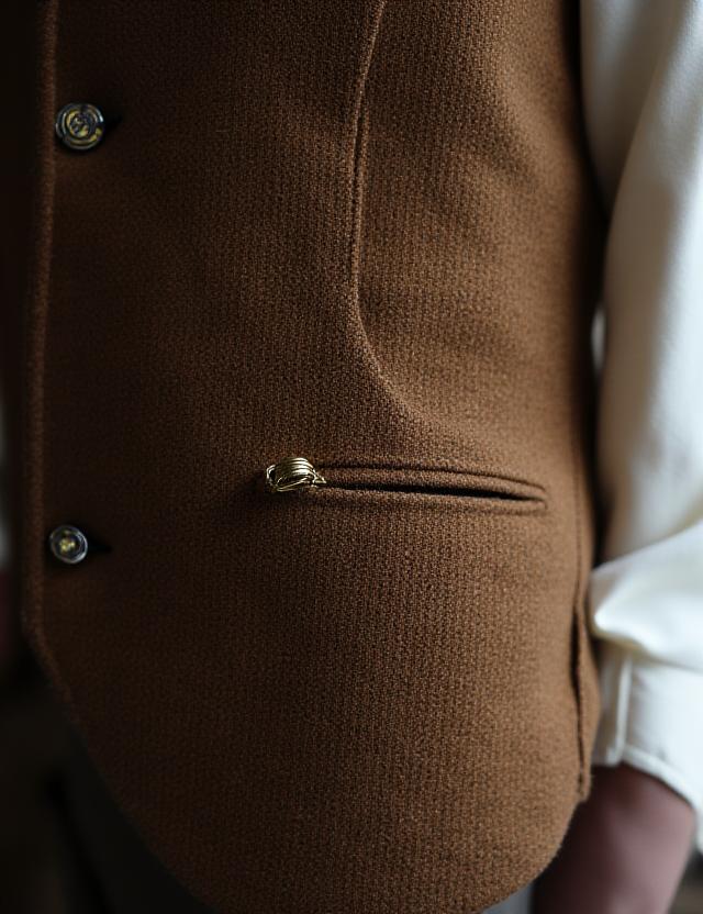Gilet in tweed con catena orologio